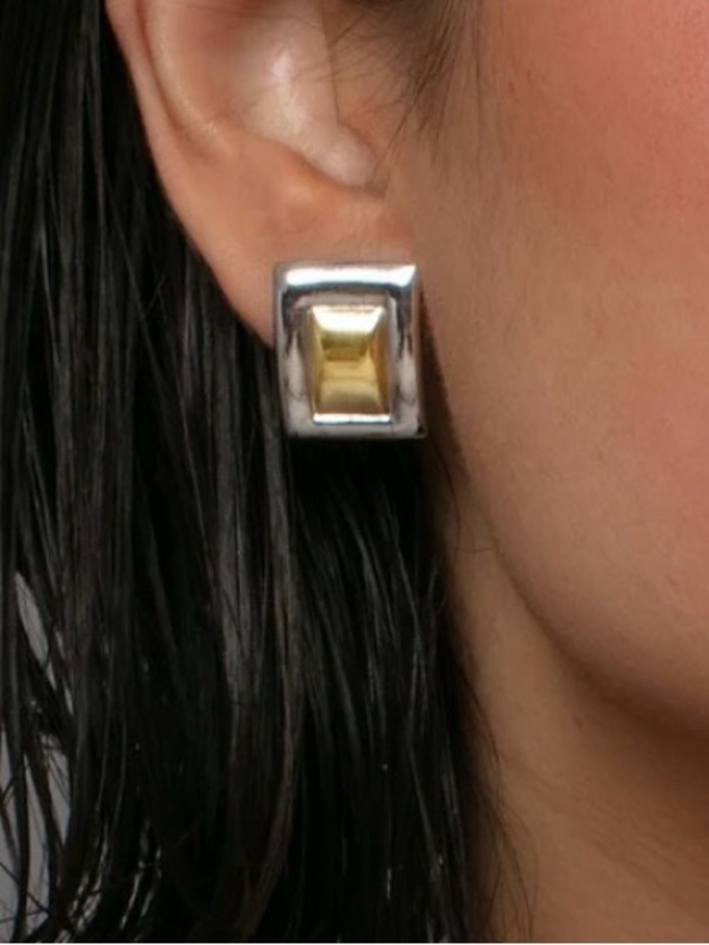 NEW Uncommon James Mixed Metal Tease Rectangular Earrings